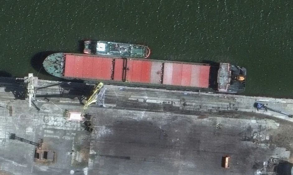 The vessel – the Port Olya 3 – was identified by Maxar Technologies in satellite imagery taken on September 4 at Port Olya in Astrakhan, Russia. Maxar Technologies