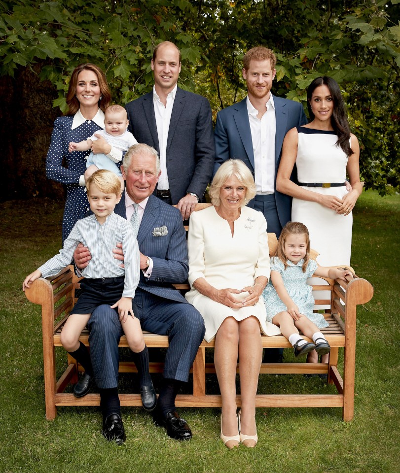 Formal portrait of the Royal Family at Clarence House.