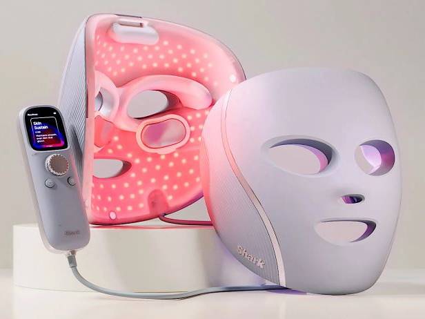 LED light therapy mask and handheld device.