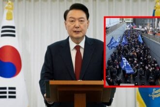 South Korea president DODGES arrest after burly bodyguards form 200-strong human shield to block cops raiding compound