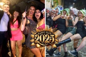 Revellers Brave Wind and Rain for NYE 2025 Festivities