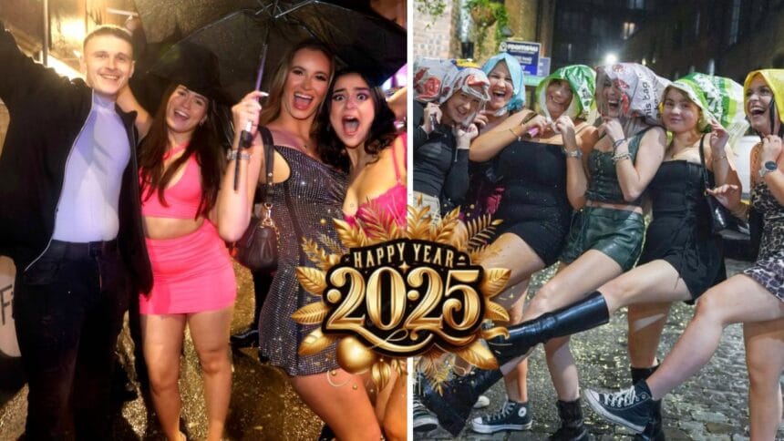 Revellers Brave Wind and Rain for NYE 2025 Festivities