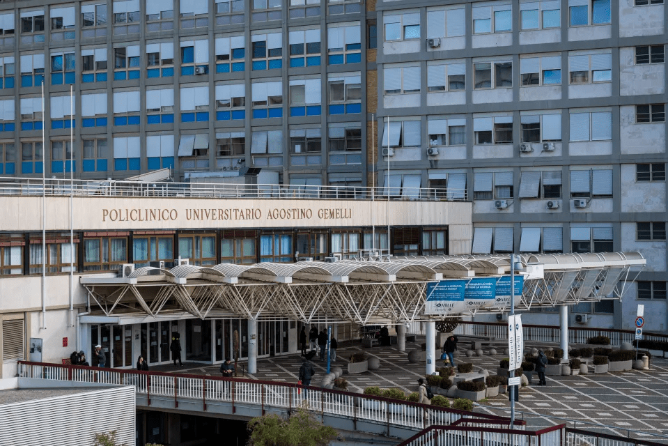 Exterior view of Policlinico Universitario Agostino Gemelli hospital.