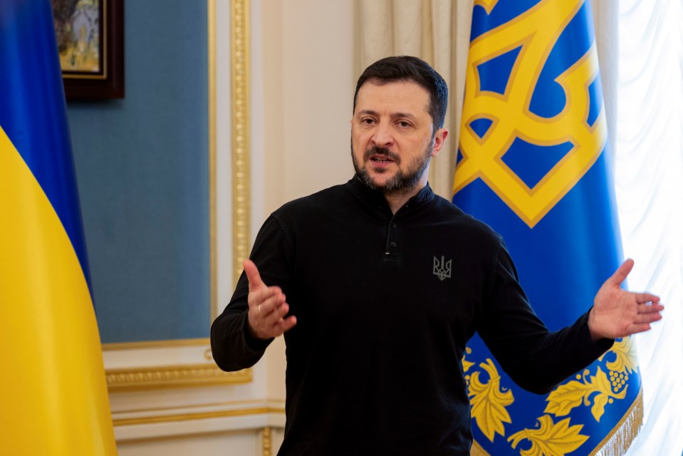 President Zelensky giving a press conference.